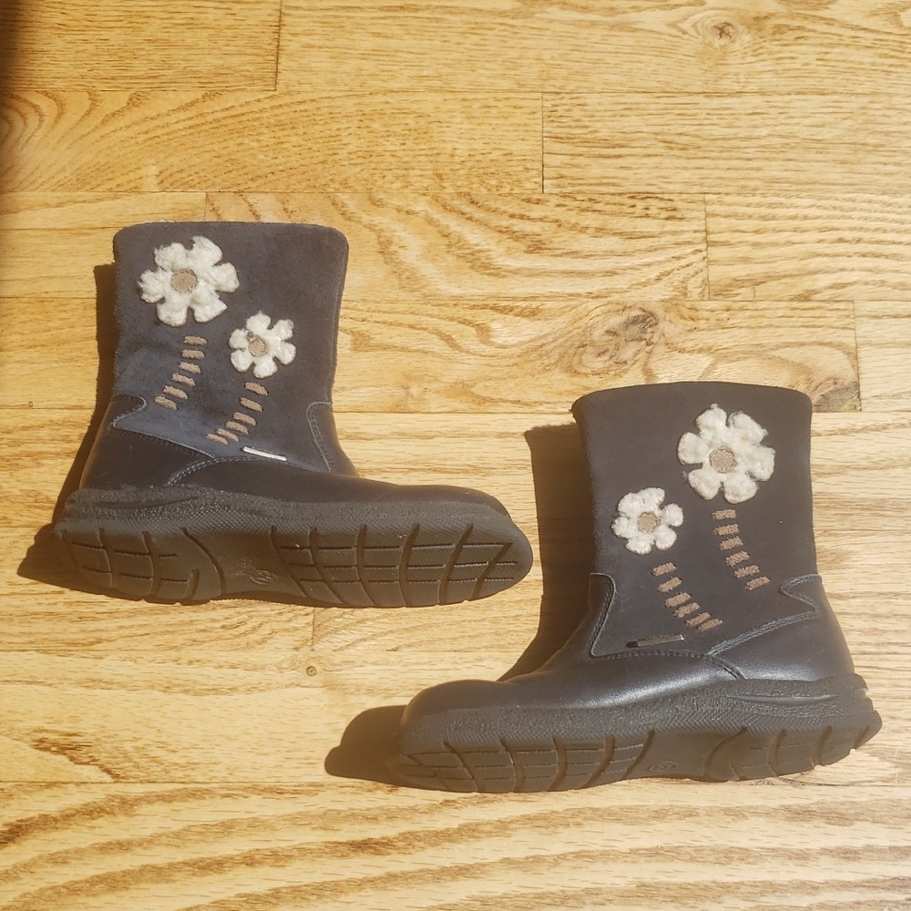 (27) Der Klein Muck Zip Up Mid Calf Booties Youth Formal Outdoor Floral Sherpa
